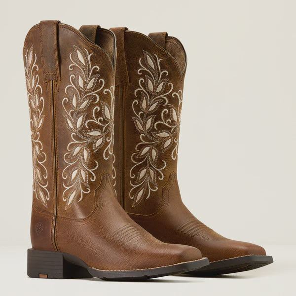 Womens Ariat Round Up Holly Boot - Western Pearl