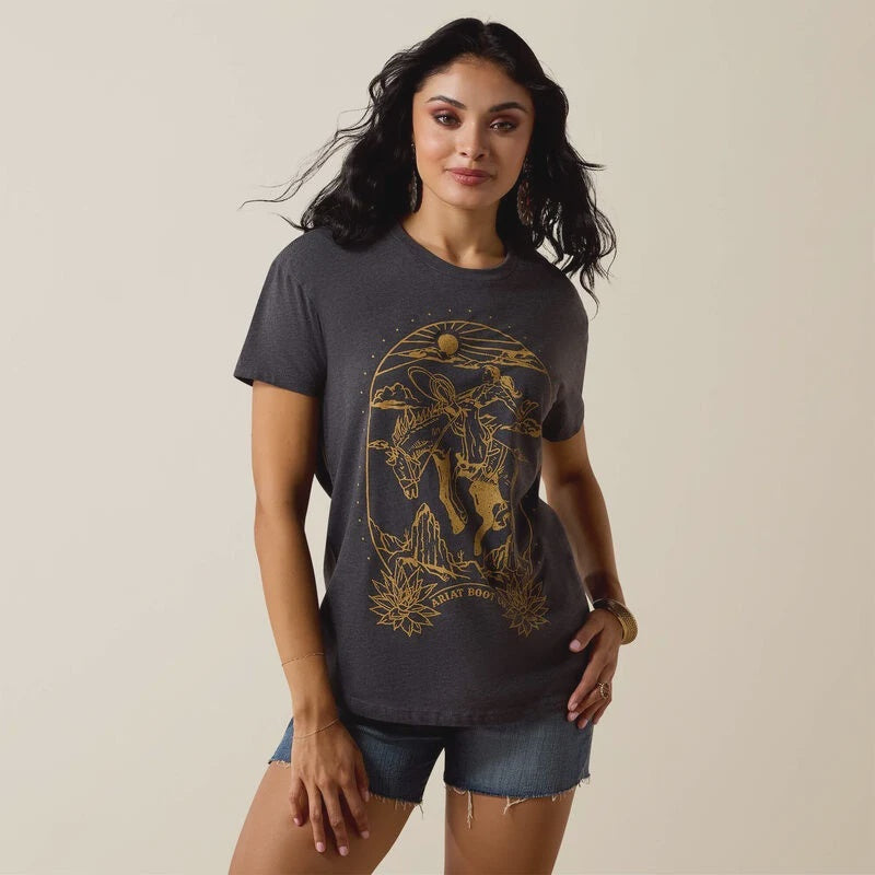 Womens Ariat Tombstone Tee Tshirt - Smoke