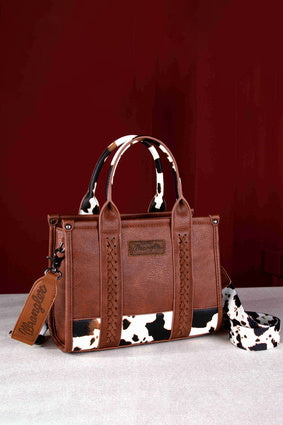 Wrangler Cow Print Crossbody Bag - Black or Tan (7033667027021)