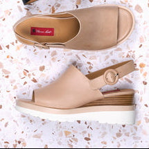 Womens Thomas Cook Esna Wedge Sandal - Nude