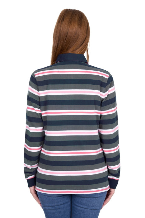 Womens Thomas Cook Embery Rugby Shirt Jumper - Green / Multi