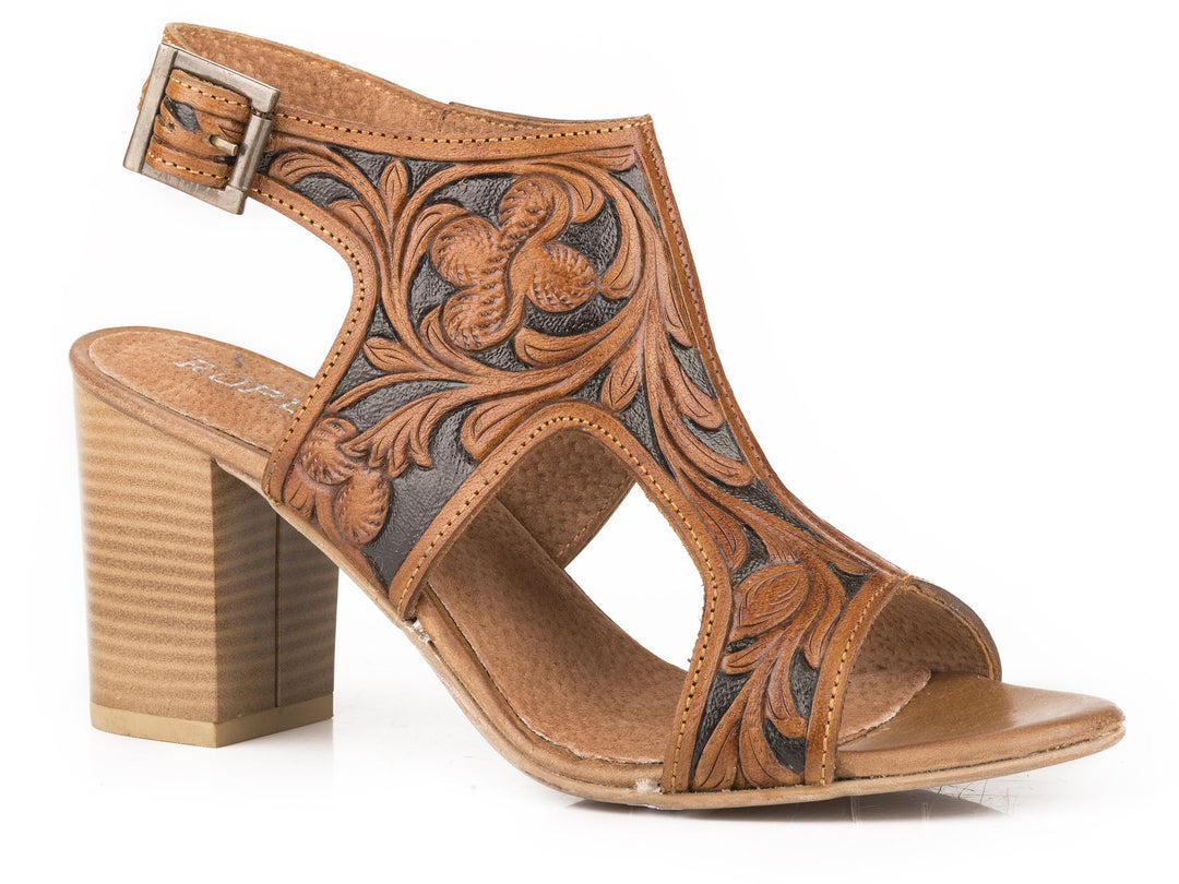 Womens Roper Mika II Tooled Leather - Tan (7510421438541)