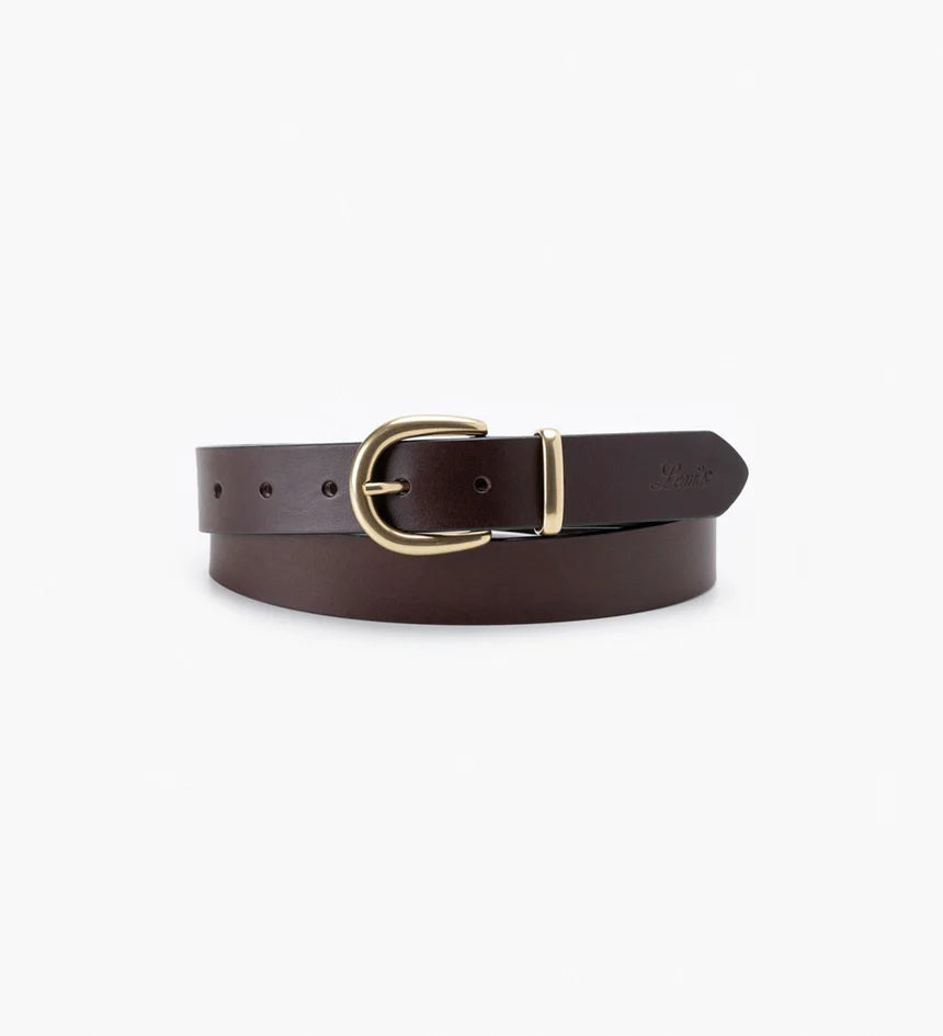 Womens Levi Phoebe Leather Belt - Brown (7453205233741)