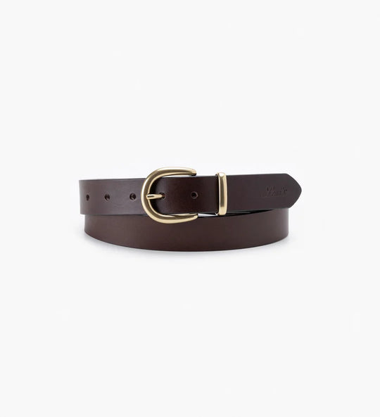 Womens Levi Phoebe Leather Belt - Brown (7453205233741)
