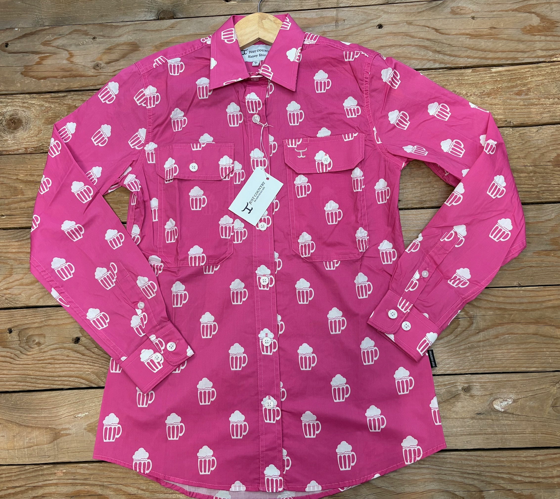 Womens Just Country Abbey Full Button Long Sleeve Party / Work Shirt - Rose Brew (7552858226765)