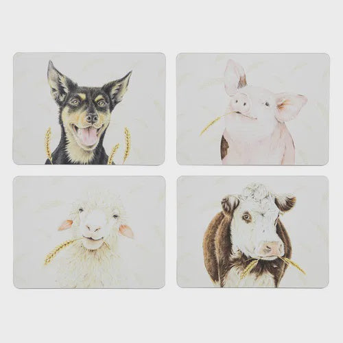 Farmyard Faces - set 4 Placemats (7354779402317)