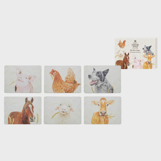 Farmyard Faces 2 - 6 Pack Placemat