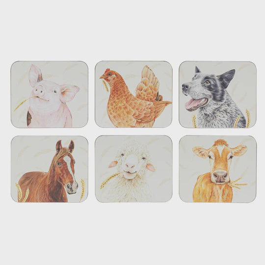 Farmyard Faces 2 - 6 pack Coaster Set