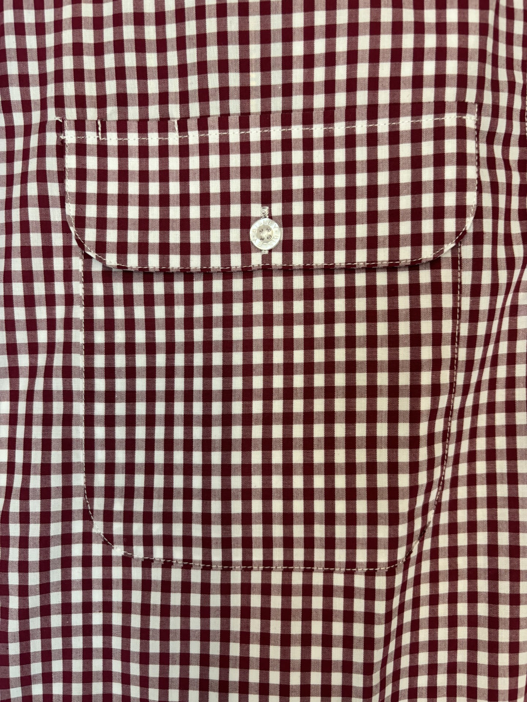 Mens Bisley Small Check LS Shirt - Maroon/White (7012133142605)