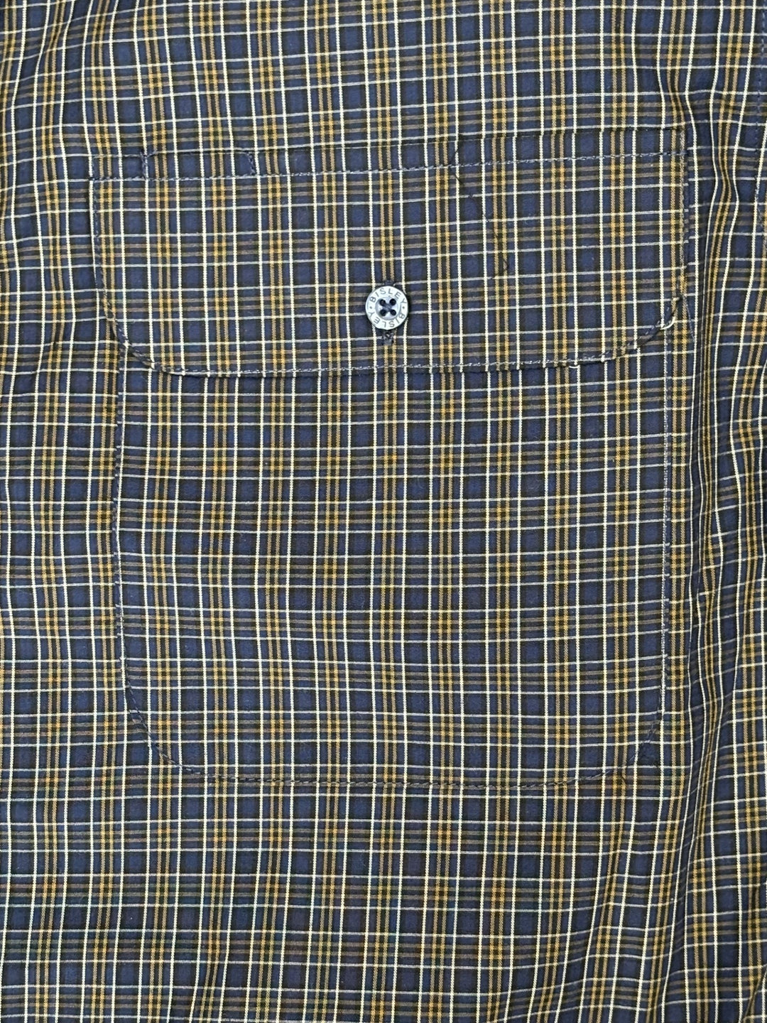 Mens  Bisley Small Check LS Shirt - Dark Navy (7012128456781)