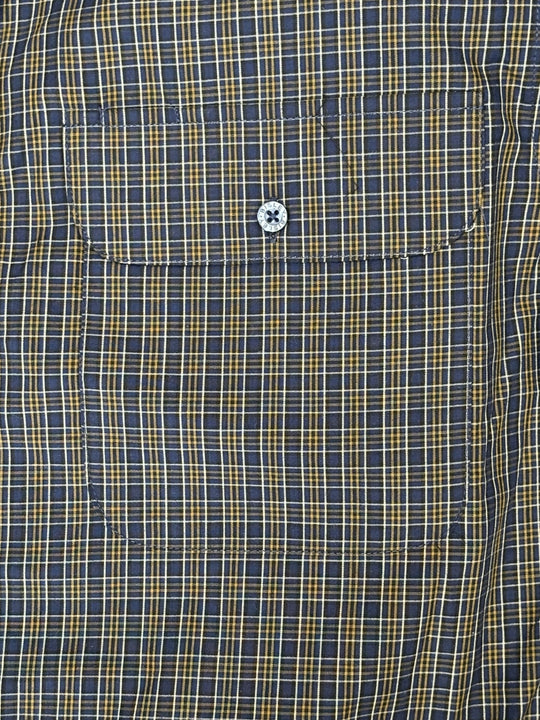 Mens  Bisley Small Check LS Shirt - Dark Navy (7012128456781)