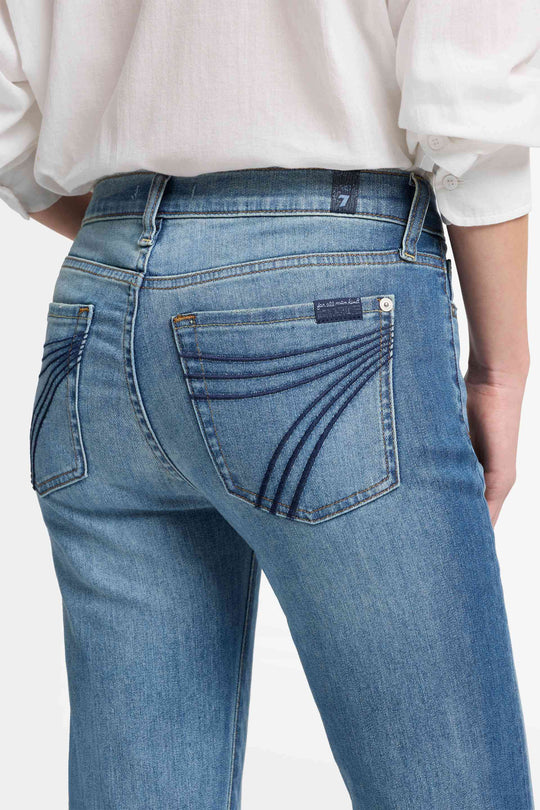 Womens 7 For all Mankind Dojo Tailorless Jean - Distressed Authentic Light