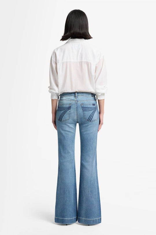 Womens 7 For all Mankind Dojo Tailorless Jean - Distressed Authentic Light