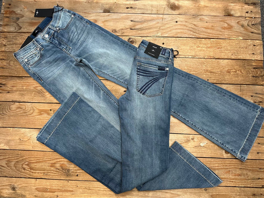 Womens 7 For all Mankind Dojo Jean - 36 Leg - Distressed Authentic Light