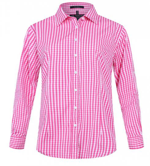 Ladies Pilbara Check L/S Shirt - Pink / Navy / Emerald / Blue