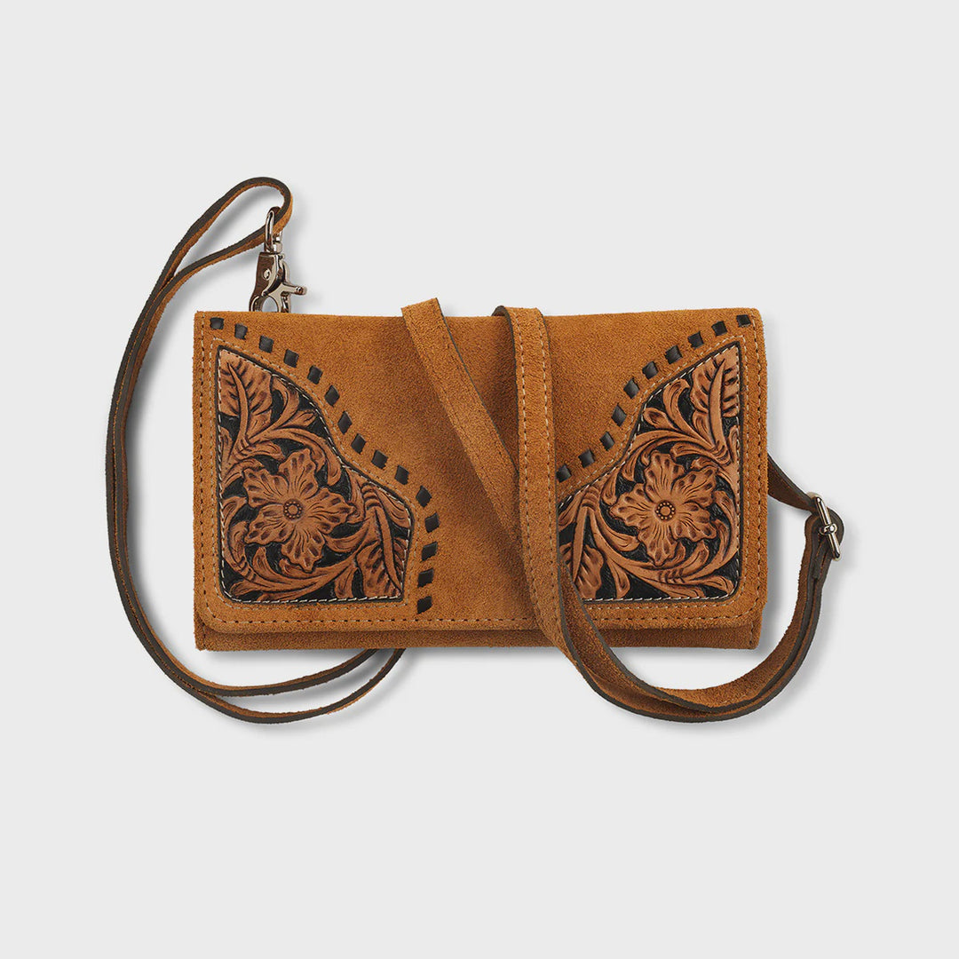 Ariat Sierra Crossbody Clutch Bag - Roughout Tan