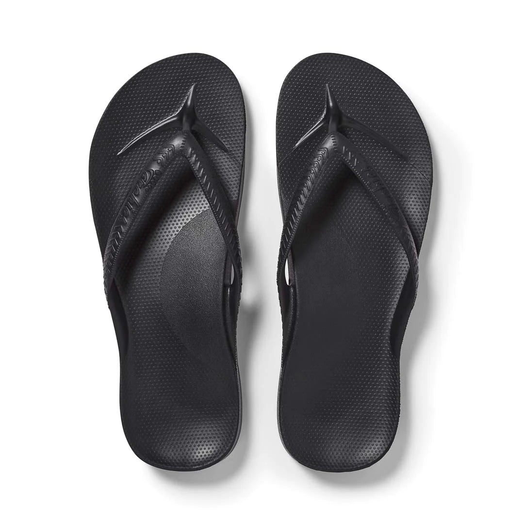 Archies Arch Support Thongs - Black (6966176743501)
