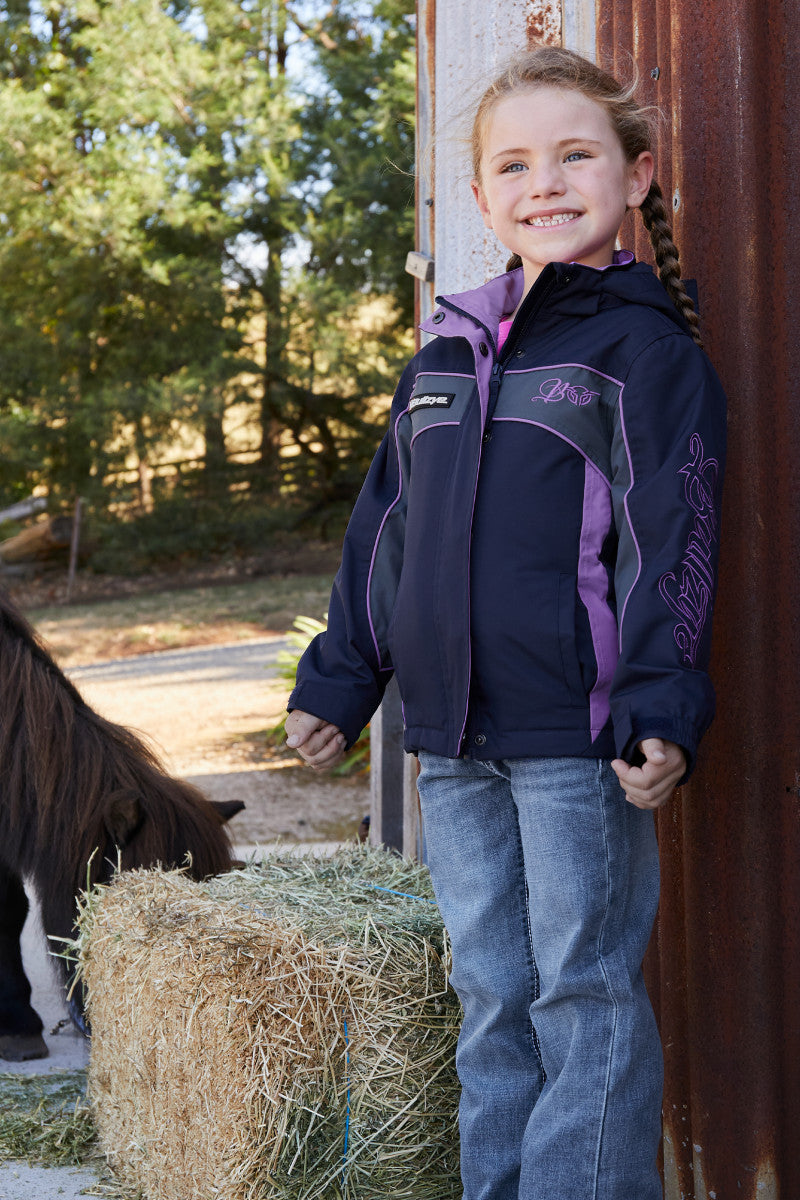 Girls Bullzye Carla Jacket - Navy / Purple (7510272770125)