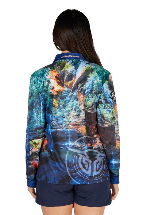 Womens Bullzye Waterfall Fishing Shirt - Multi