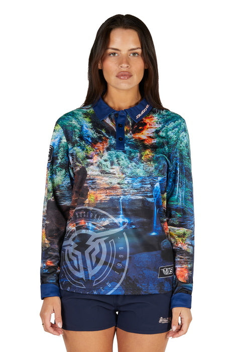 Womens Bullzye Waterfall Fishing Shirt - Multi