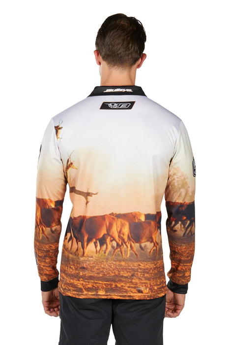 Mens Bullzye Helicopter Fishing Shirt - Multi