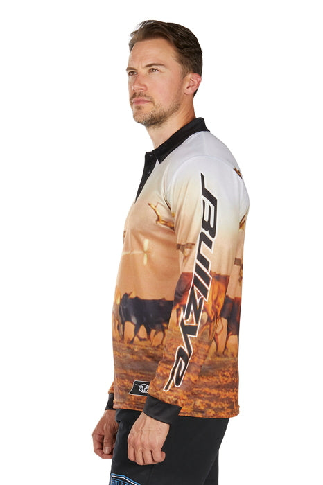 Mens Bullzye Helicopter Fishing Shirt - Multi