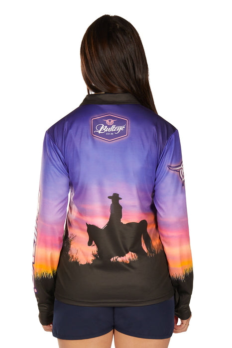 Womens Bullzye Sunset Fishing Shirt win26 - Multi