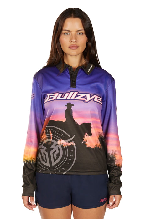 Womens Bullzye Sunset Fishing Shirt win26 - Multi