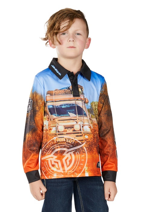 Boys Kids Bullzye Blazing Long Sleeve Fishing Shirt - Multi