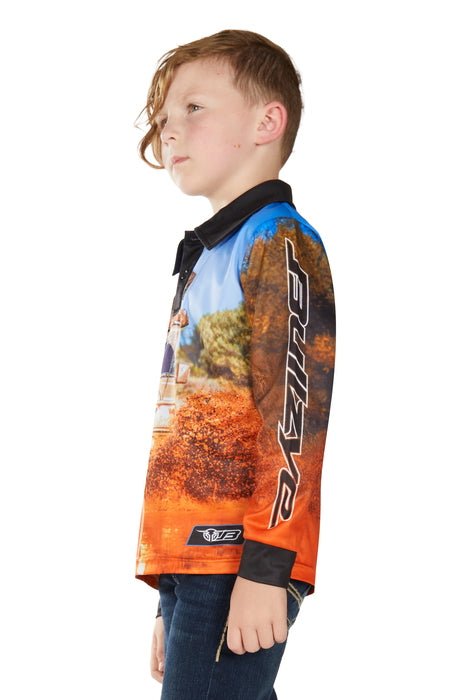Boys Kids Bullzye Blazing Long Sleeve Fishing Shirt - Multi