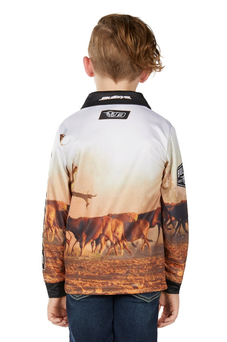 Boys Kids Bullzye Helicopter Long Sleeve Fishing Shirt - Multi