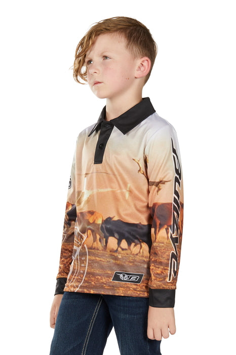 Boys Kids Bullzye Helicopter Long Sleeve Fishing Shirt - Multi