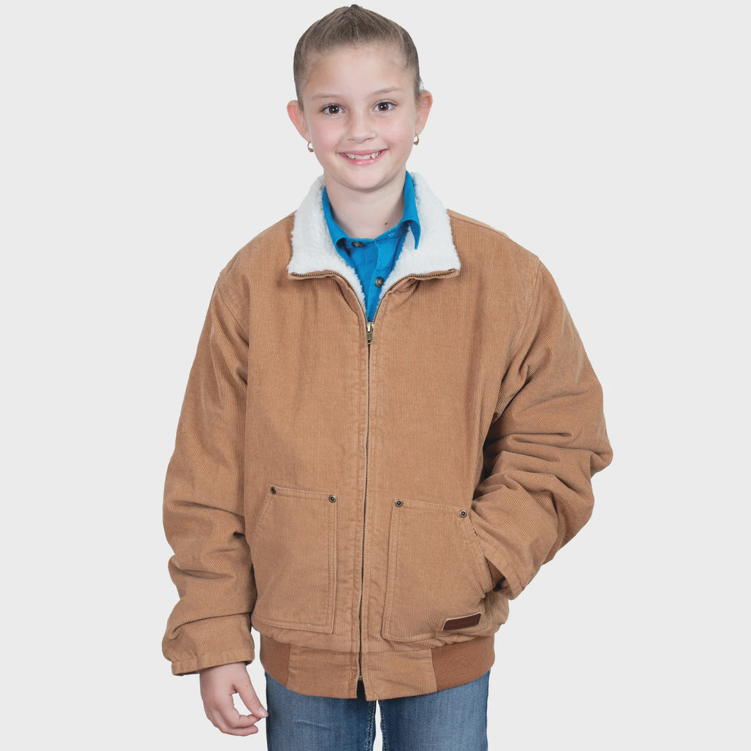 Kids Just Country Corduroy Sherpa Diamantina Jacket - Caramel (7542048260173)