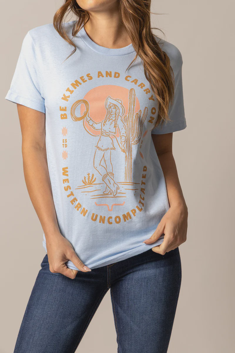 Womens Kimes Ranch Be Kimes Tee Tshirt - Baby Blue