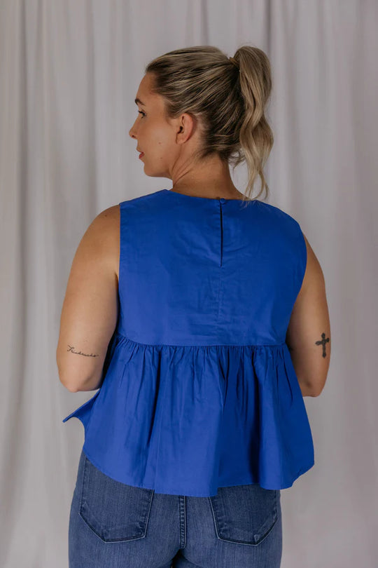 Womens El Jay Charlotte Top - Aegean Blue