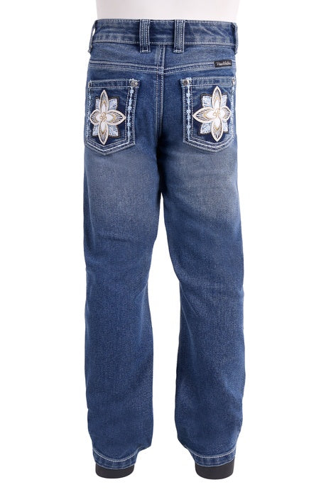 Girls Pure Western Bella Boot Cut Jean - Retro Blue
