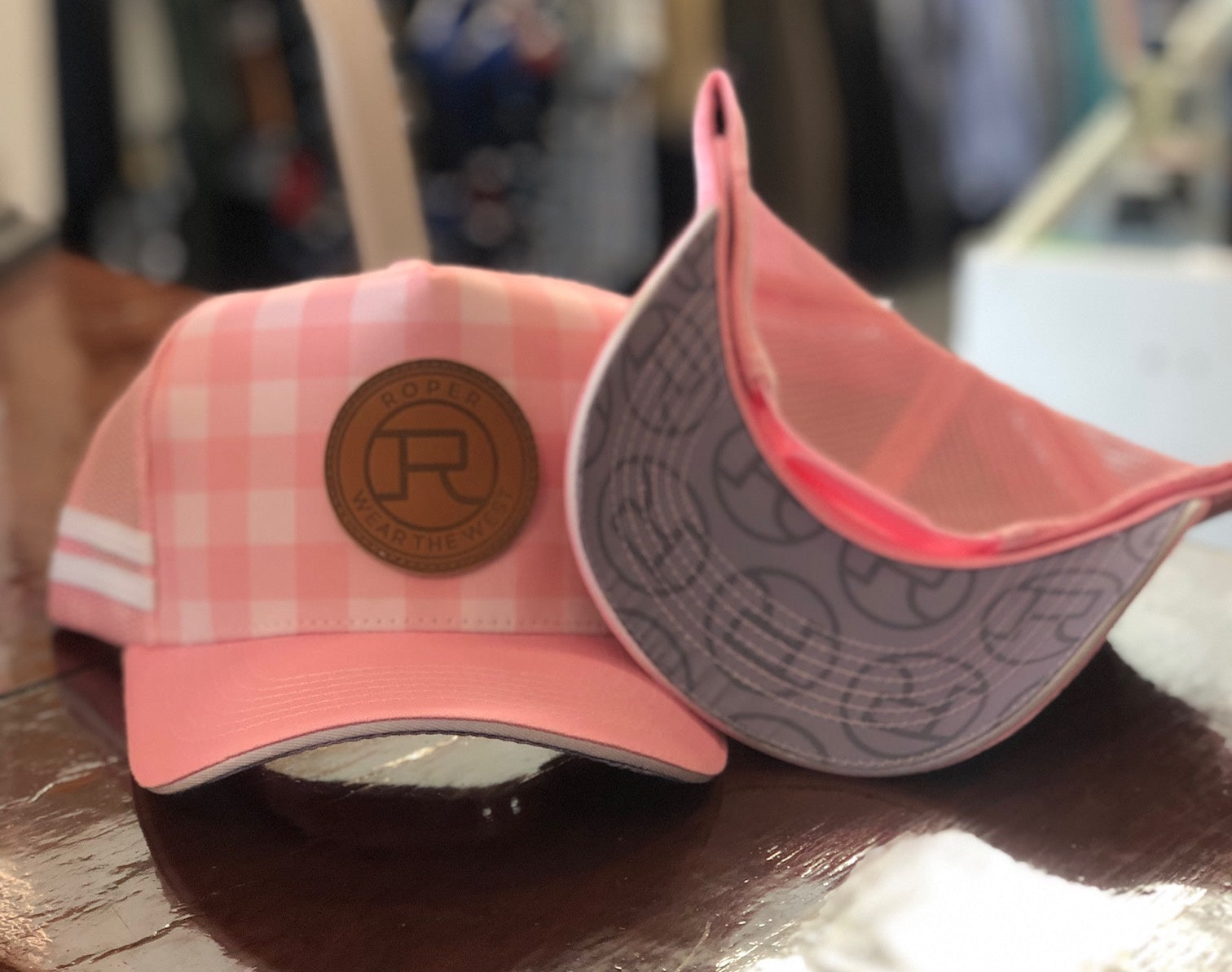 Roper Trucker Cap - Mini Plaid Pink / Light Pink (7352094457933)