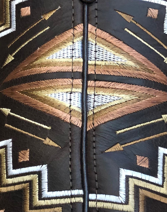 Womens Roper Monterey Aztec Brown Burnished Leather Boot (7336676720717) (7336676786253)