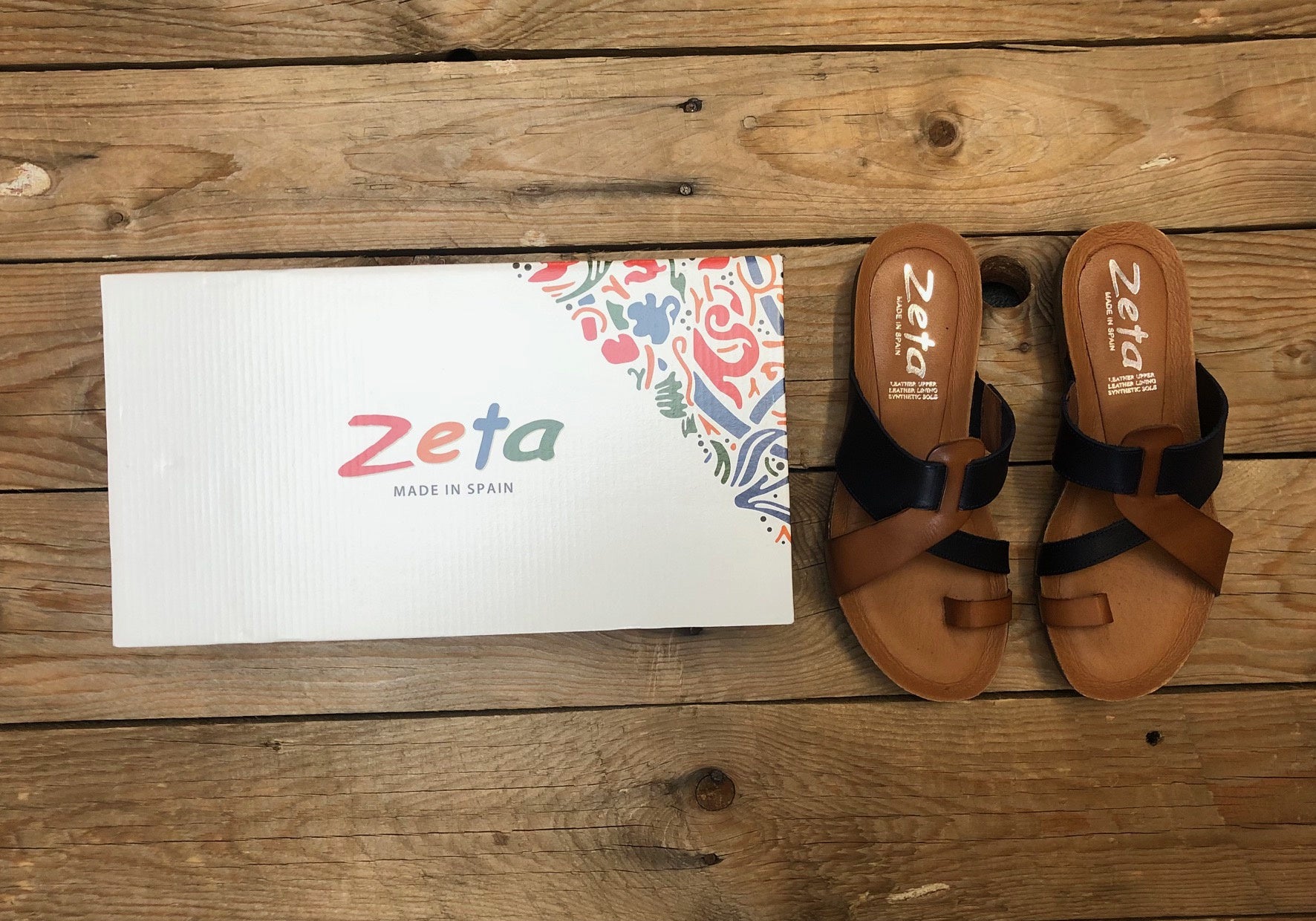 Womens Zeta Rommy Sandal - Tan / Navy (7348512981069)