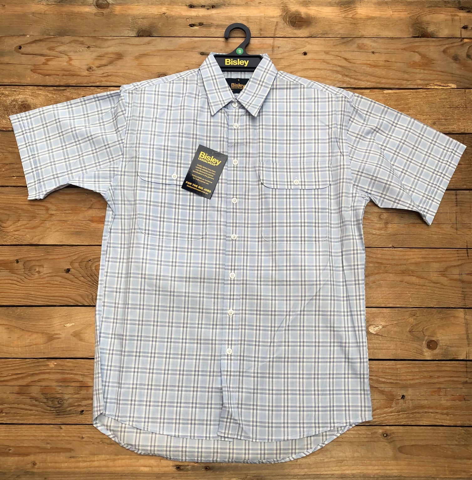 Mens Bisley S/S LBLU Check Shirt (7510281257037)