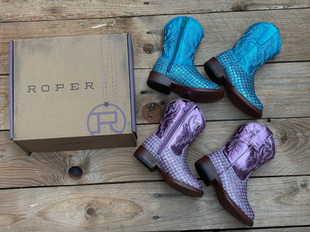 Toddler Roper Glitter Gleam Boot - Blue or Purple