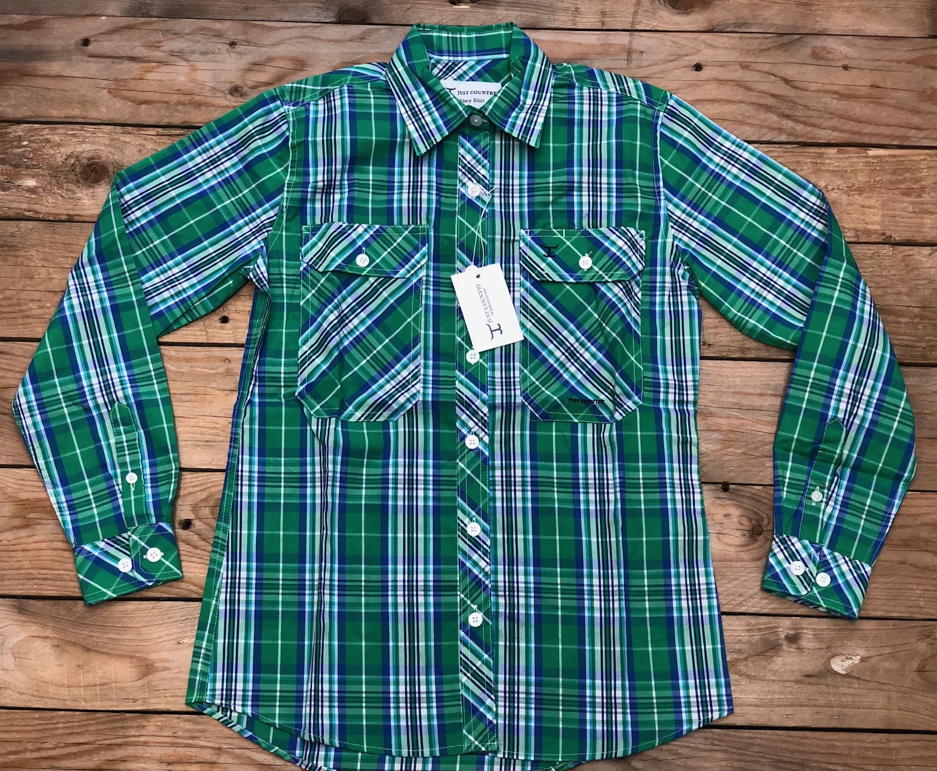 Womens Just Country Abbey Plaid Workshirt - Ivy Green Plaid (7362435383373)