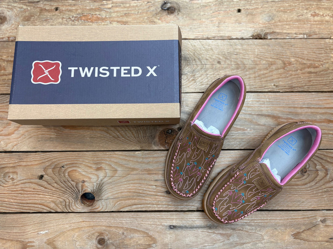 Womens Twisted X Cactus Cell Stretch Slip on Moc Shoe - Brown / Multi