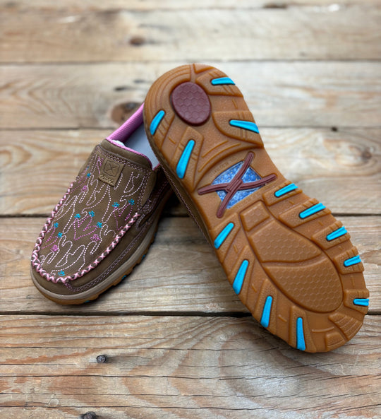 Womens Twisted X Cactus Cell Stretch Slip on Moc Shoe - Brown / Multi