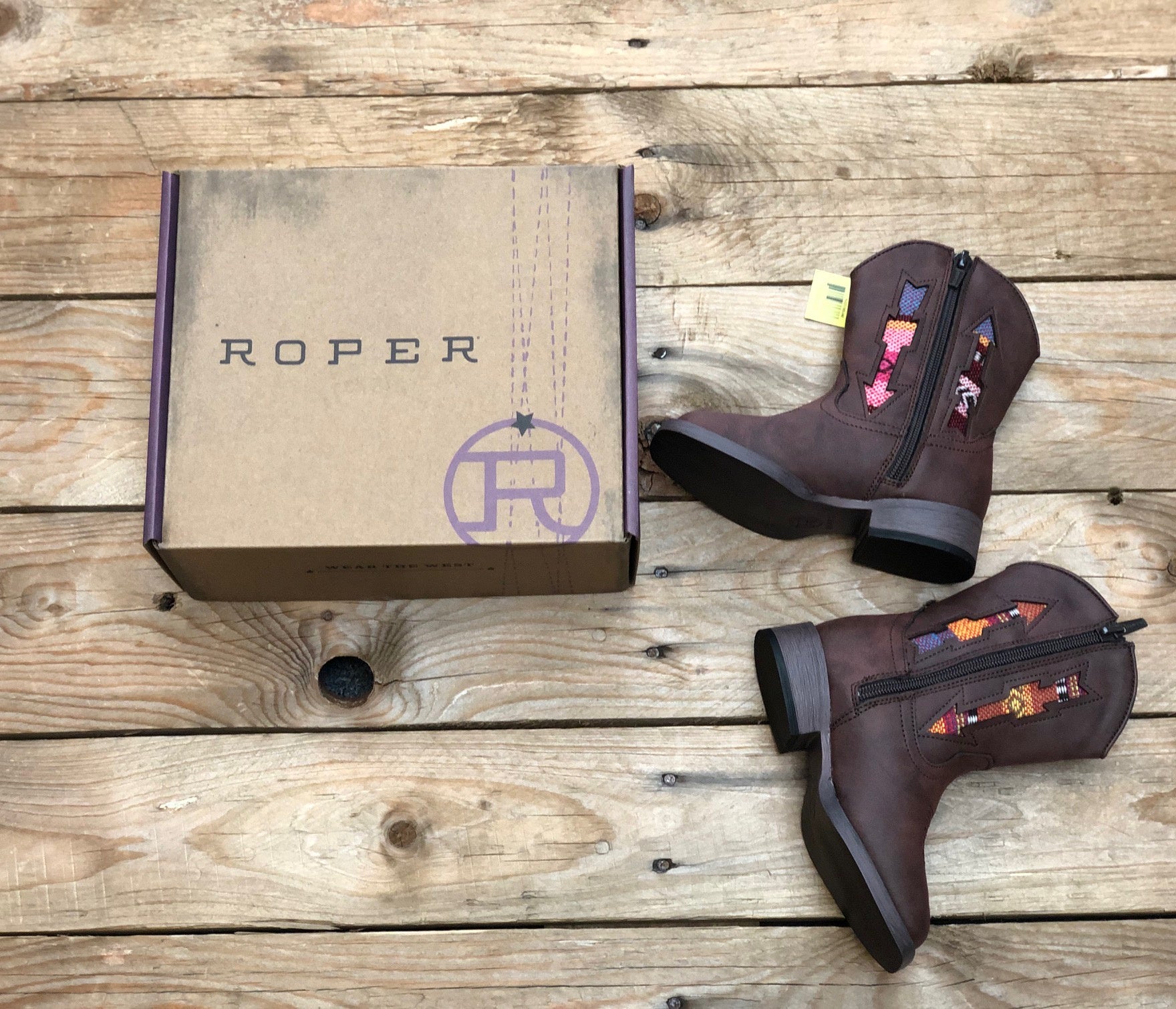Toddler Roper Double Arrows Boot - Brown (7500381126733)