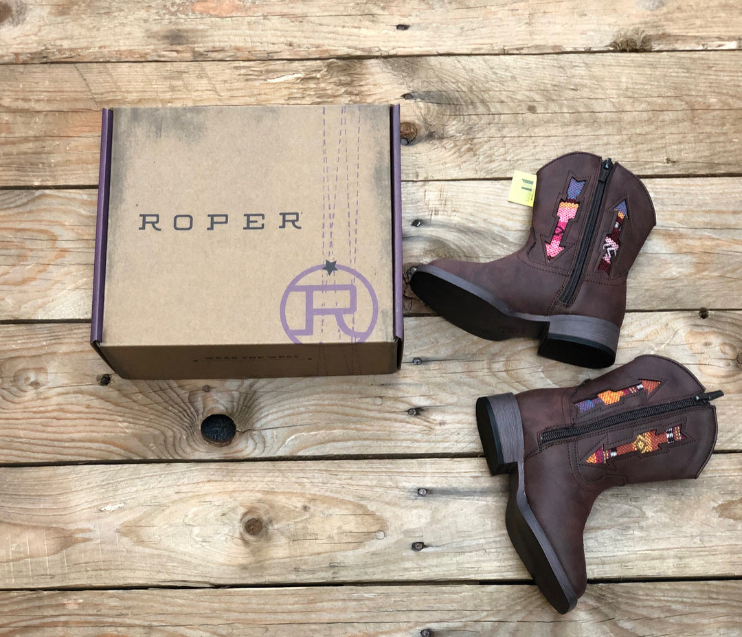 Toddler Roper Double Arrows Boot - Brown (7500381126733)