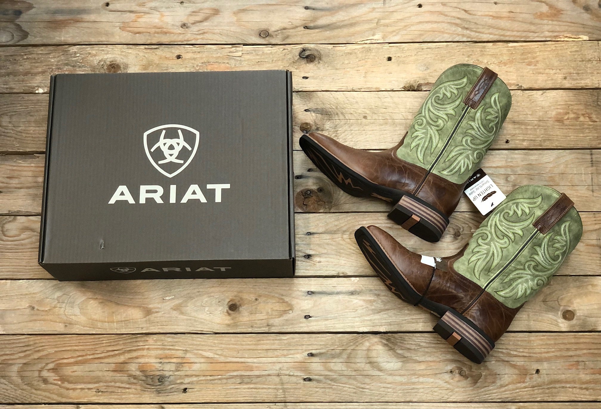 Mens Ariat Slingshot Boot - Dark Tan / Easy Green (7430403489869)