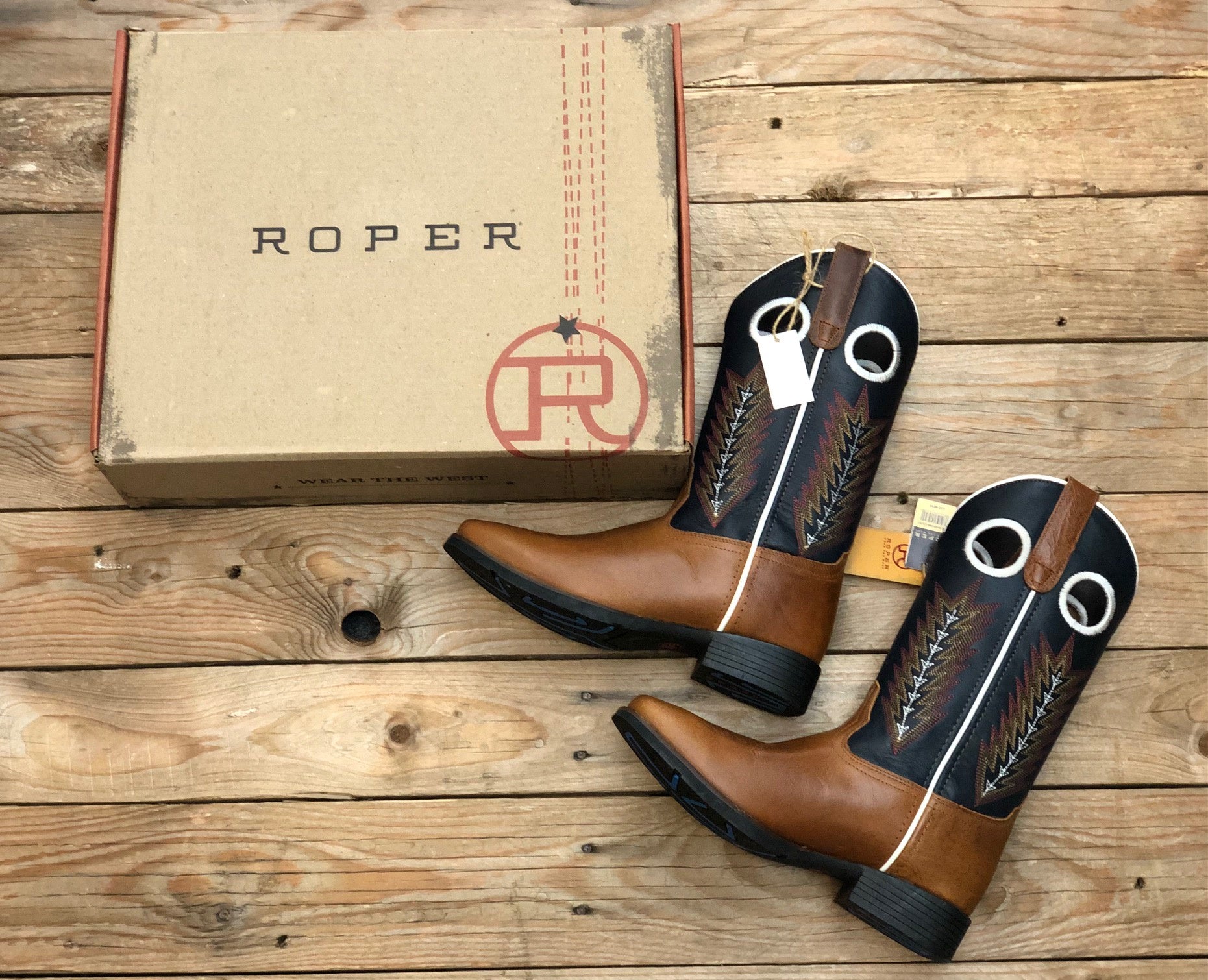 Mens Roper James Boot - Tan / Navy (7510404989005)