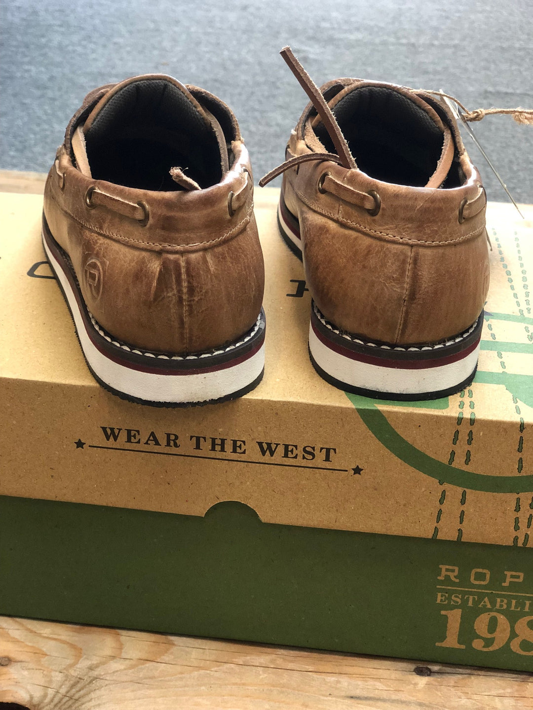 Womens Roper Filly Slip on Boat Shoe - Tan Leather (7453947887693)