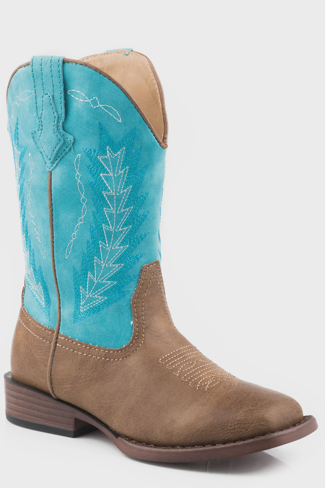 Little Kids Roper Billy Boot - Tan / Turquoise (7500381880397)